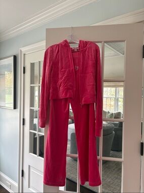 Juicy Couture Pink Velour Two-Piece Tracksuit